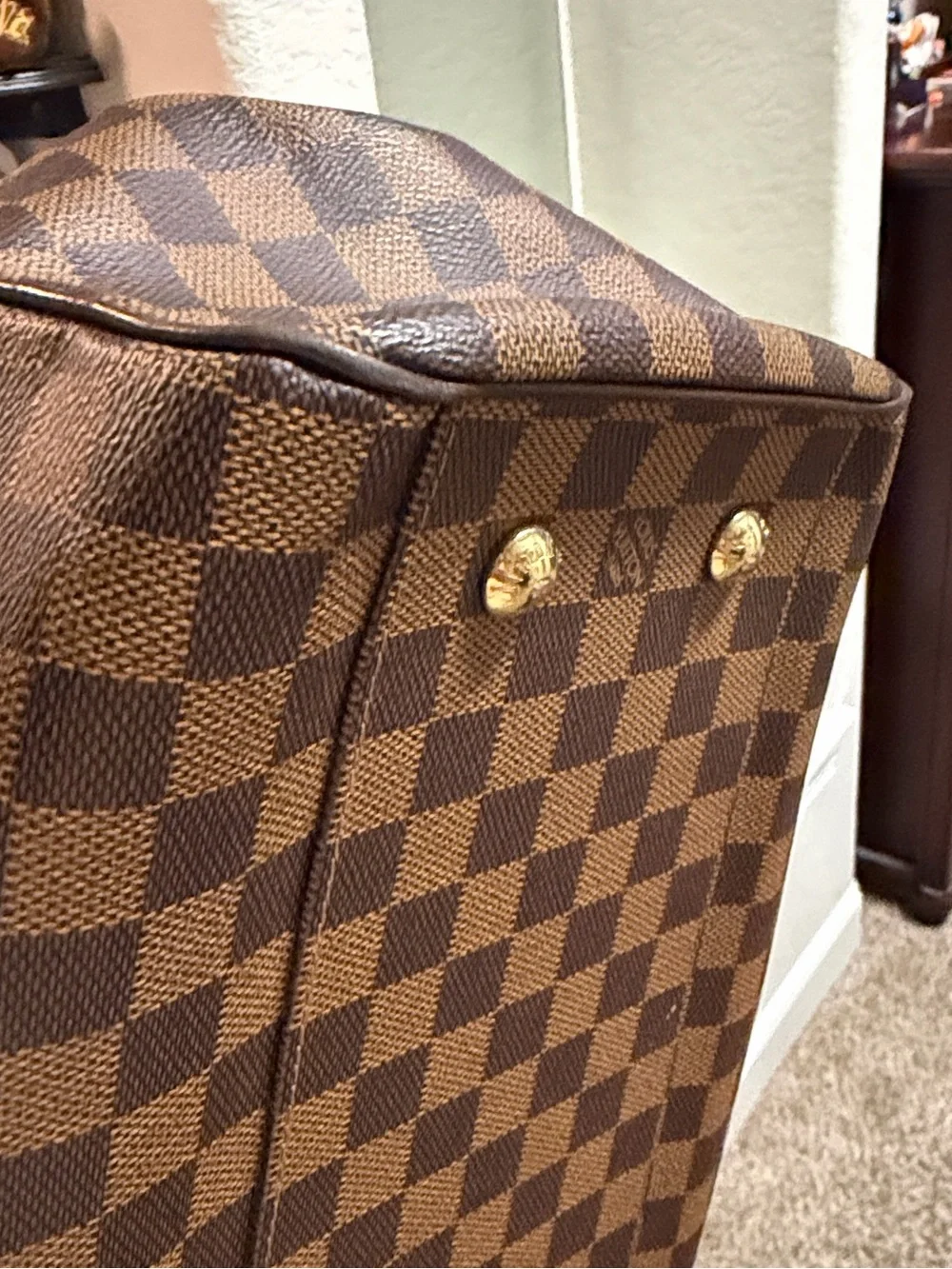 Louis Vuitton Trevi GM Brown Damier Ebene Top-Handle Satchel with Gold Hardware - Picture 9 of 11